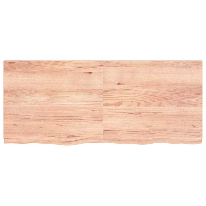 Blat de baie, maro deschis, 140x60x(2-4) cm, lemn masiv tratat - WALTI WALTI