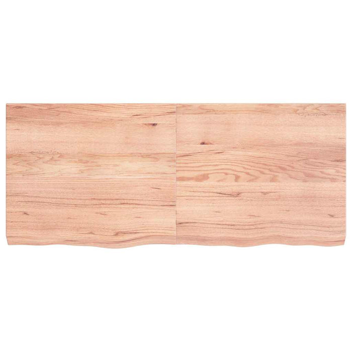 Blat de baie, maro deschis, 140x60x(2-6) cm, lemn masiv tratat - WALTI WALTI