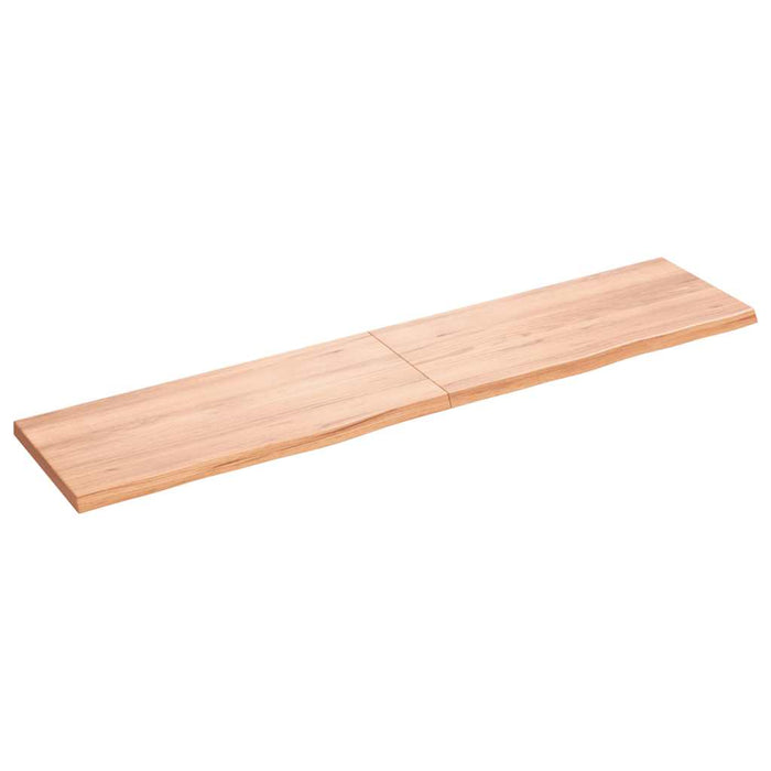 Blat de baie, maro deschis, 180x40x(2-4) cm, lemn masiv tratat WALTI