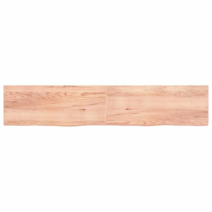 Blat de baie, maro deschis, 200x40x(2-4) cm, lemn masiv tratat WALTI