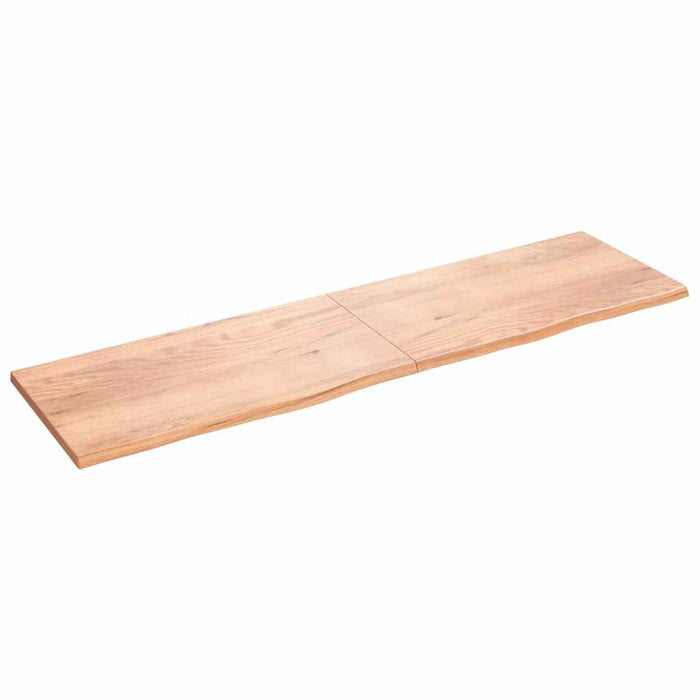 Blat de baie, maro deschis, 220x60x(2-4) cm, lemn masiv tratat WALTI