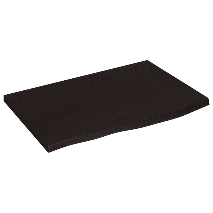 Blat de baie, maro închis, 60x40x(2-4) cm, lemn masiv tratat WALTI