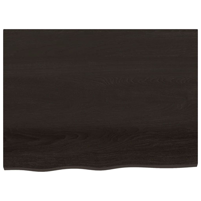 Blat de baie, maro închis, 80x60x(2-6) cm, lemn masiv tratat WALTI