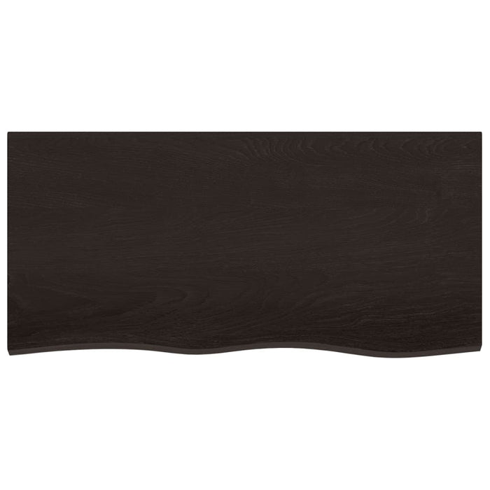 Blat de baie, maro închis, 100x50x(2-4) cm, lemn masiv tratat WALTI