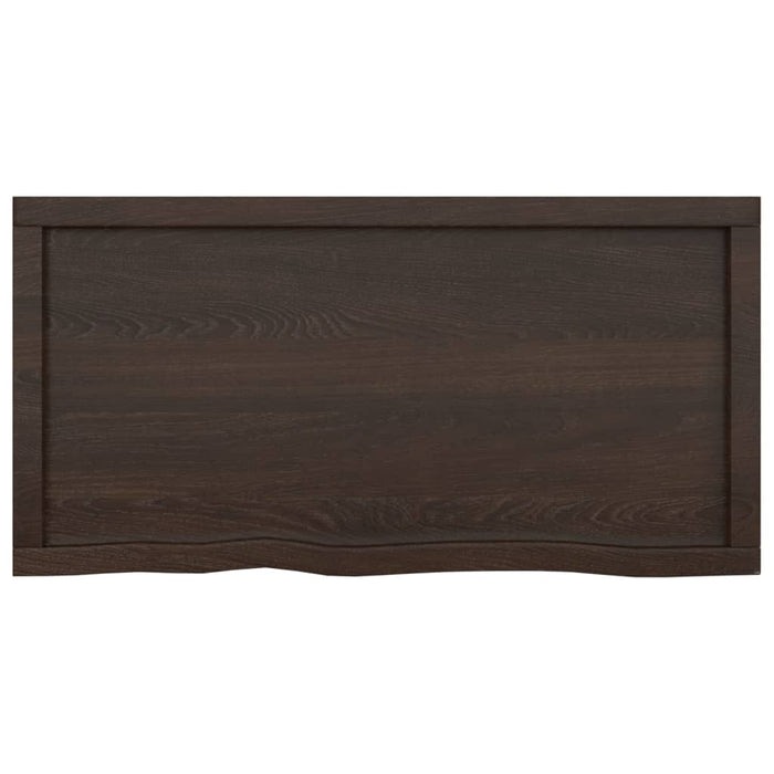 Blat de baie, maro închis, 100x50x(2-4) cm, lemn masiv tratat WALTI