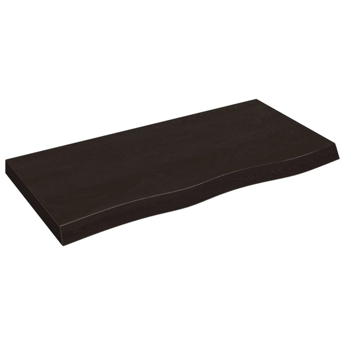 Blat de baie, maro închis, 100x50x(2-6) cm, lemn masiv tratat WALTI
