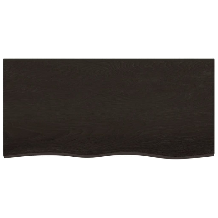 Blat de baie, maro închis, 100x50x(2-6) cm, lemn masiv tratat WALTI