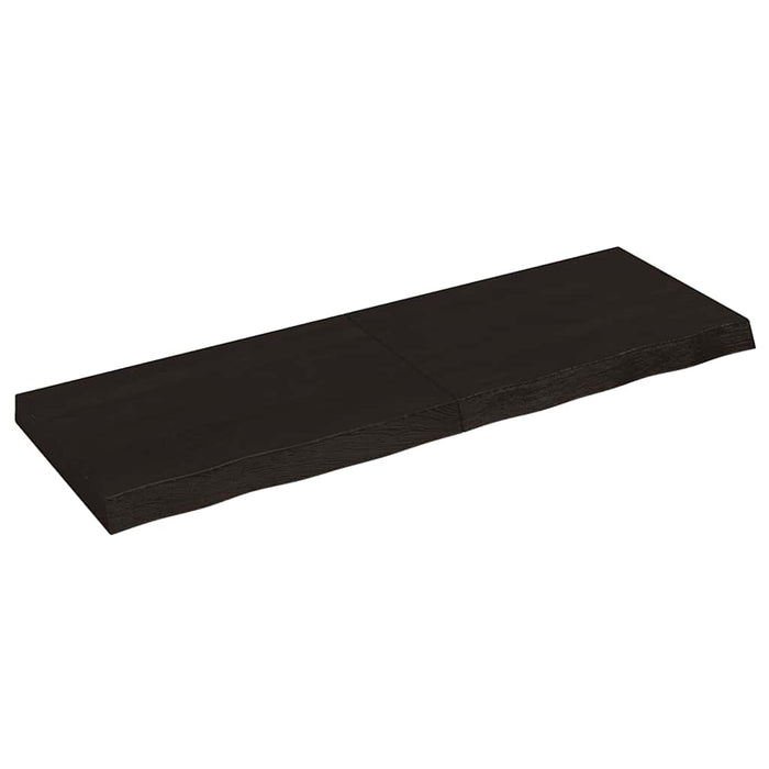 Blat de baie, maro închis, 120x40x(2-6) cm, lemn masiv tratat - WALTI WALTI
