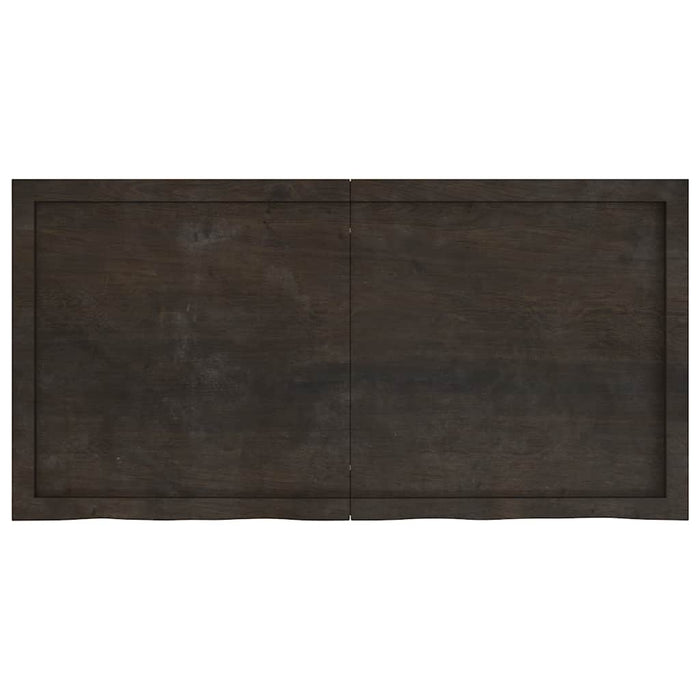 Blat de baie, maro închis, 120x60x(2-4) cm, lemn masiv tratat WALTI