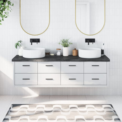 Blat de baie, maro închis, 180x50x(2-6) cm, lemn masiv tratat - WALTI WALTI