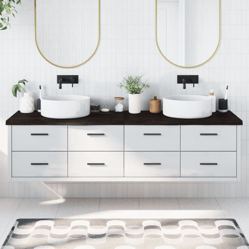 Blat de baie, maro închis, 200x50x(2-4) cm, lemn masiv tratat - WALTI WALTI