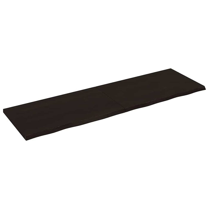 Blat de baie, maro închis, 200x60x(2-4) cm, lemn masiv tratat WALTI
