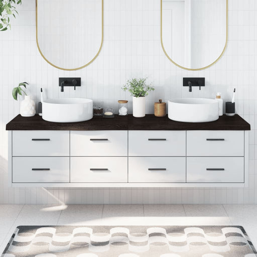 Blat de baie, maro închis, 200x60x(2-6) cm, lemn masiv tratat - WALTI WALTI