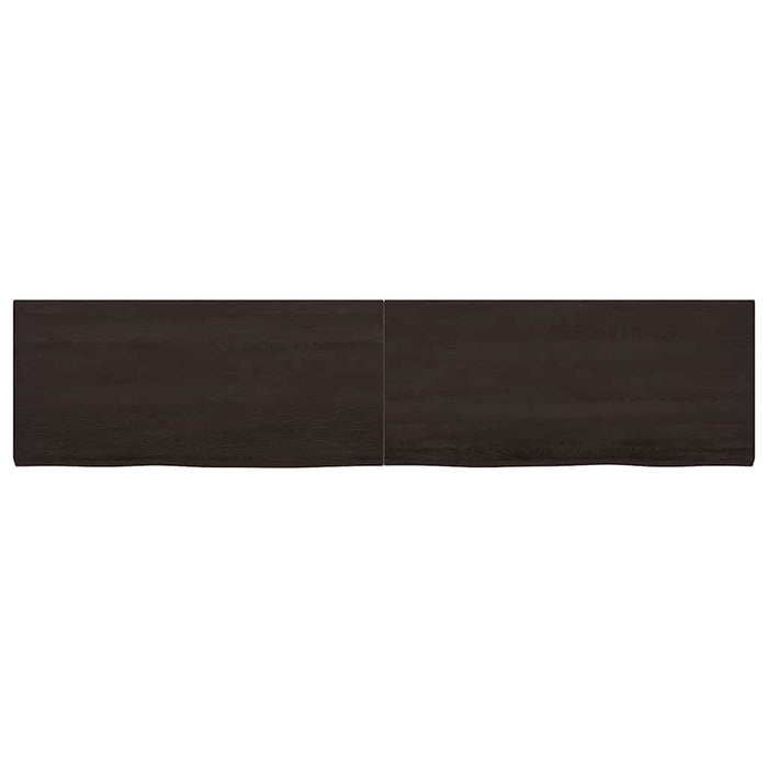 Blat de baie, maro închis, 220x50x(2-4) cm, lemn masiv tratat WALTI
