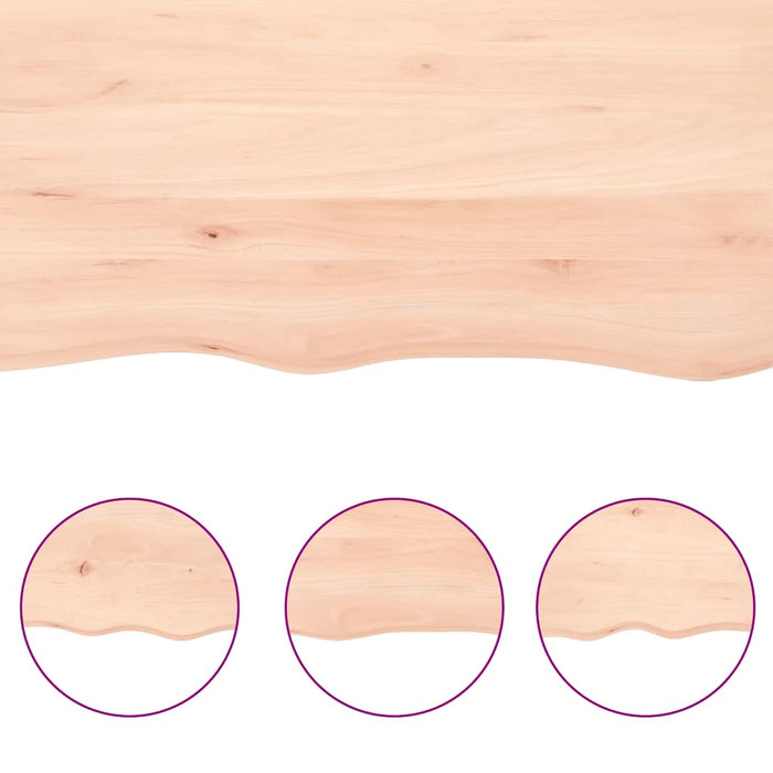 Blat de masă, 120x40x(2-6) cm, lemn masiv de stejar netratat WALTI