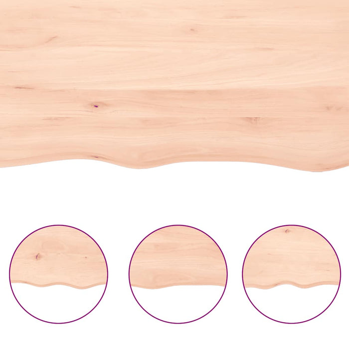 Blat de masă, 140x60x(2-6) cm, lemn masiv de stejar netratat WALTI