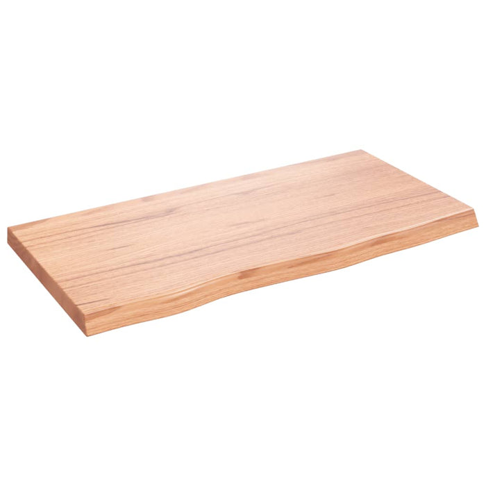 Blat de masă maro 80x40x(2-4) cm, lemn masiv stejar tratat WALTI