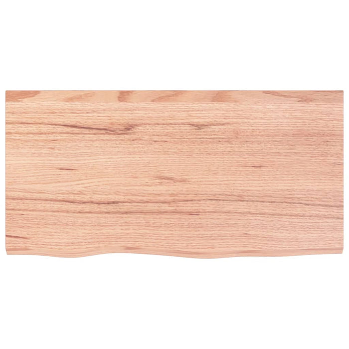Blat de masă maro 80x40x(2-6) cm, lemn masiv stejar tratat - WALTI WALTI