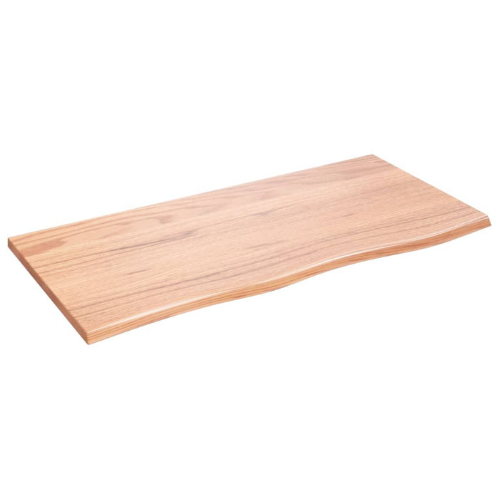 Blat masă maro deschis 100x50x2 cm, lemn masiv stejar tratat - WALTI WALTI
