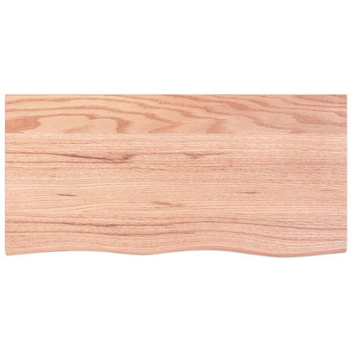 Blat masă maro deschis 100x50x2 cm, lemn masiv stejar tratat - WALTI WALTI