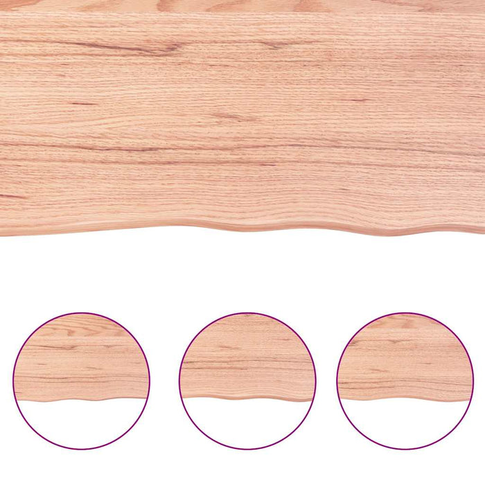 Blat de masă maro 120x40x(2-4) cm, lemn masiv stejar tratat - WALTI WALTI