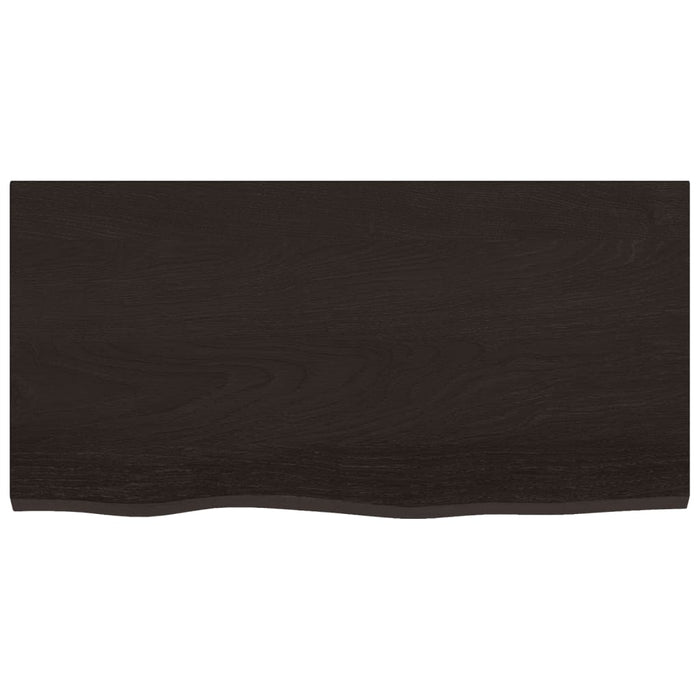 Blat de masă maro închis 80x40x2cm, lemn masiv de stejar tratat WALTI