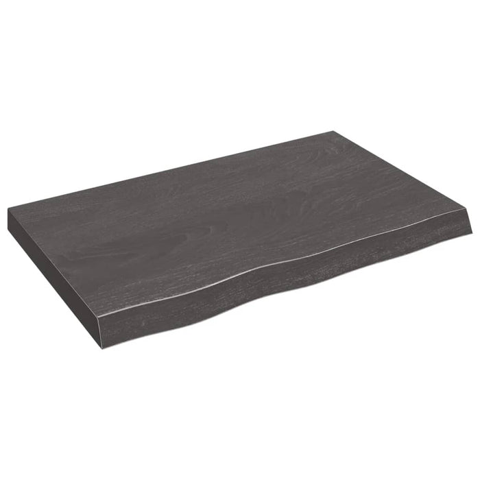 Blat de masă maro 80x50x(2-6) cm, lemn masiv stejar tratat - WALTI WALTI
