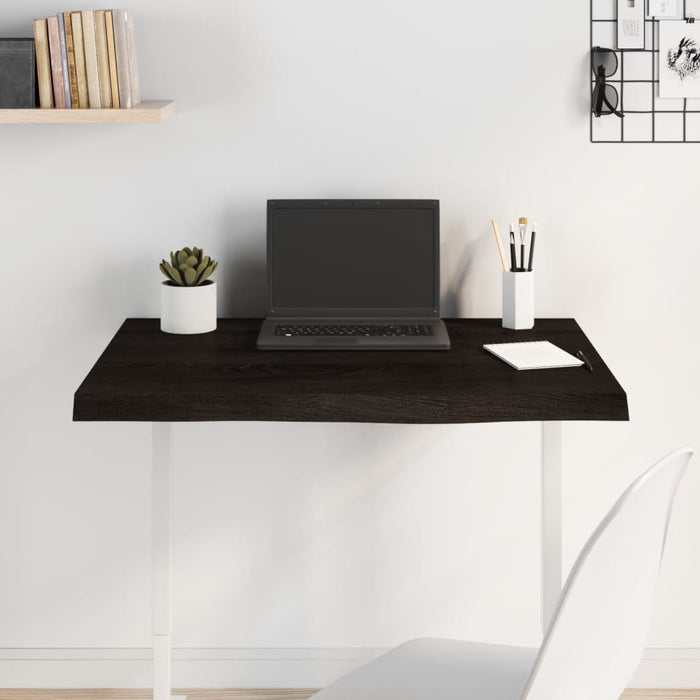 Blat de masă maro 80x60x(2-4) cm, lemn masiv stejar tratat - WALTI WALTI