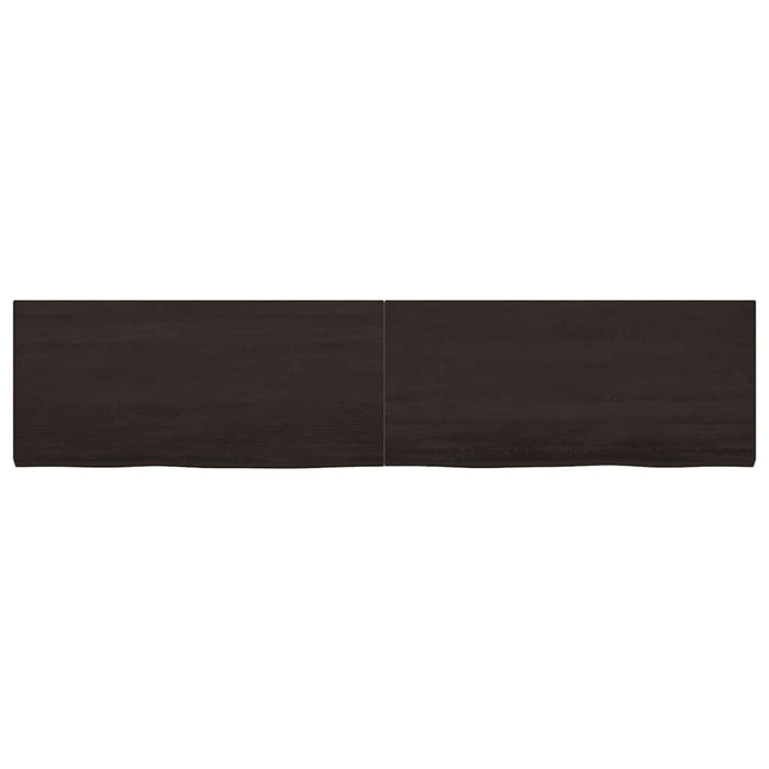 Blat de masă maro 220x50x(2-4) cm, lemn masiv stejar tratat WALTI