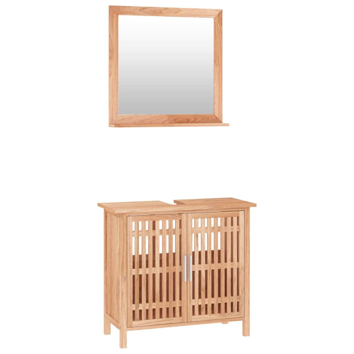 Set mobilier de baie, 2 piese, lemn masiv de nuc - WALTI WALTI