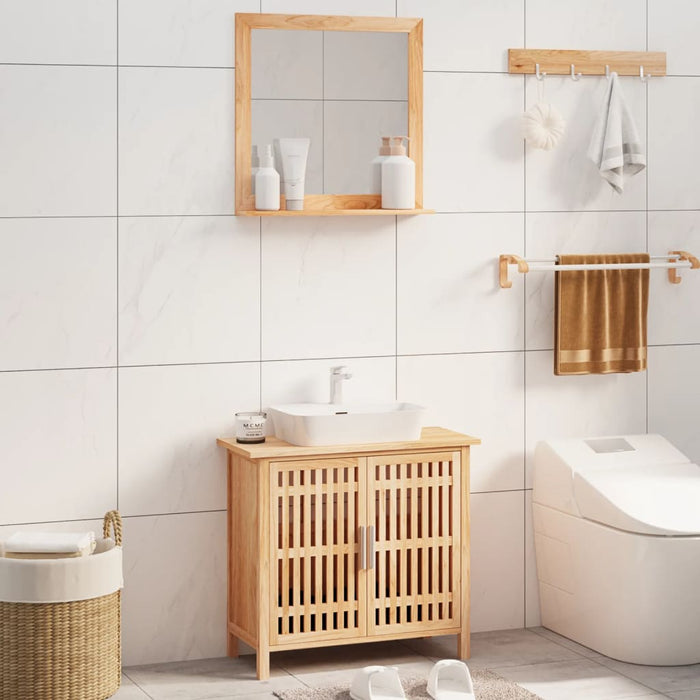 Set mobilier de baie, 2 piese, lemn masiv de nuc - WALTI WALTI