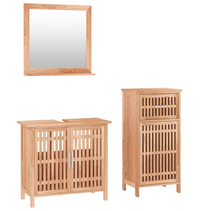 Set mobilier de baie, 3 piese, lemn masiv de nuc - WALTI WALTI