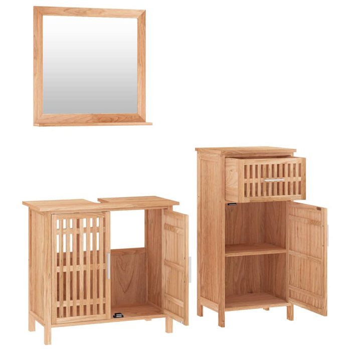 Set mobilier de baie, 3 piese, lemn masiv de nuc - WALTI WALTI