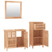 Set mobilier de baie, 3 piese, lemn masiv de nuc - WALTI WALTI