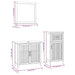 Set mobilier de baie, 3 piese, lemn masiv de nuc - WALTI WALTI