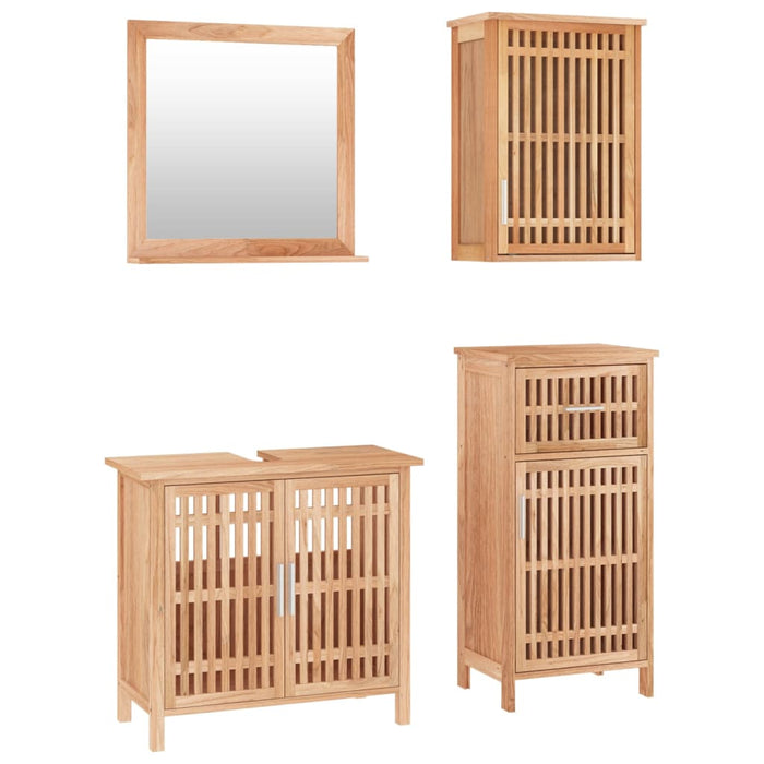 Set mobilier de baie, 4 piese, lemn masiv de nuc - WALTI WALTI
