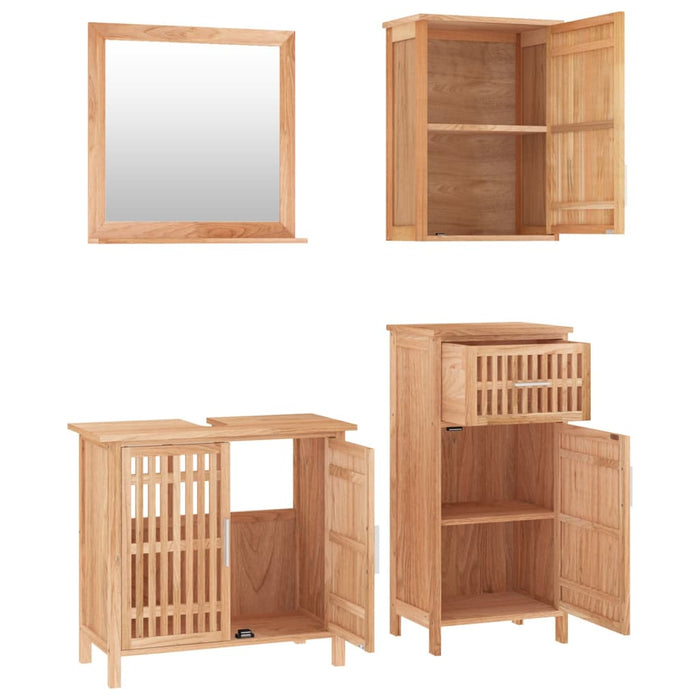 Set mobilier de baie, 4 piese, lemn masiv de nuc - WALTI WALTI
