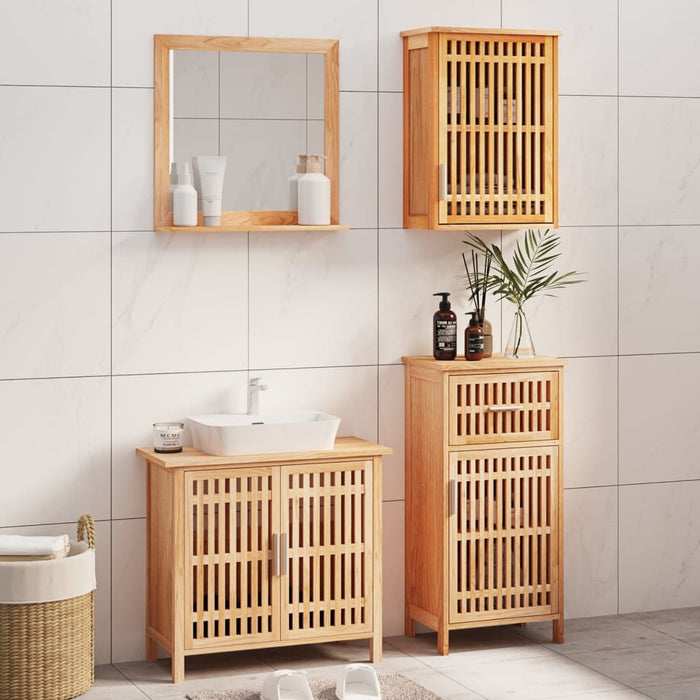 Set mobilier de baie, 4 piese, lemn masiv de nuc - WALTI WALTI
