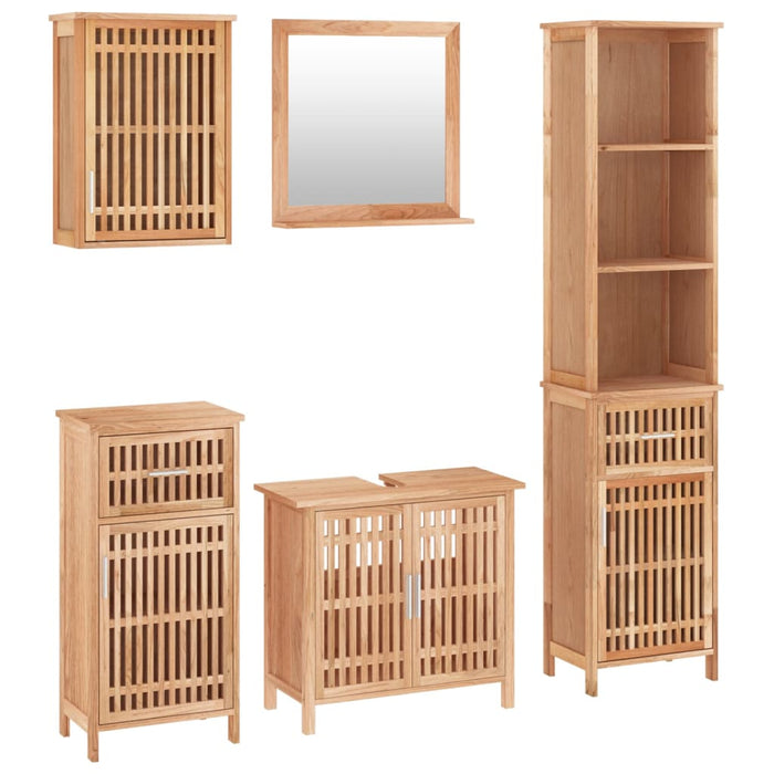 Set mobilier de baie, 5 piese, lemn masiv de nuc - WALTI WALTI