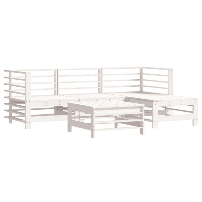 Set mobilier de grădină cu perne, 5 piese, alb, lemn masiv - WALTI WALTI
