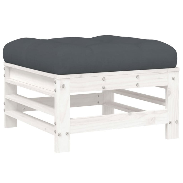 Set mobilier de grădină cu perne, 5 piese, alb, lemn masiv - WALTI WALTI