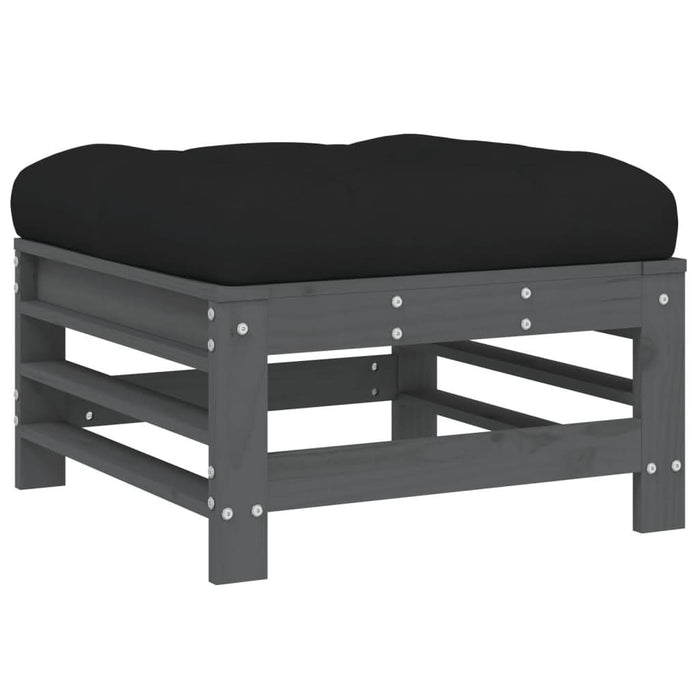 Set mobilier grădină cu perne, 5 piese, gri, lemn masiv - WALTI WALTI