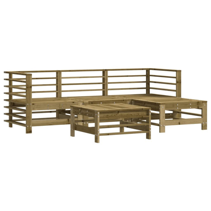 Set mobilier de grădină cu perne, 5 piese, lemn de pin tratat - WALTI WALTI