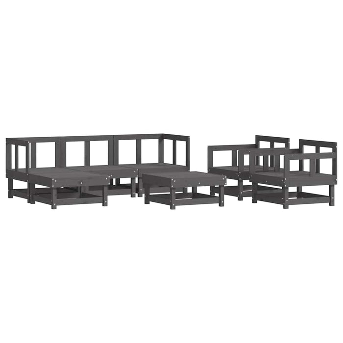 Set mobilier de grădină cu perne, 7 piese, gri, lemn masiv WALTI