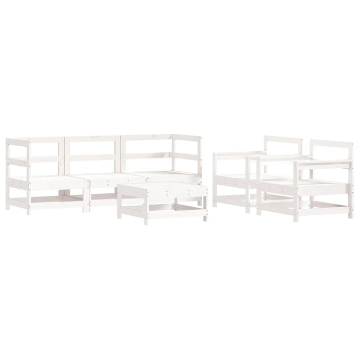 Set mobilier relaxare grădină&perne 6 piese alb lemn masiv pin - WALTI WALTI