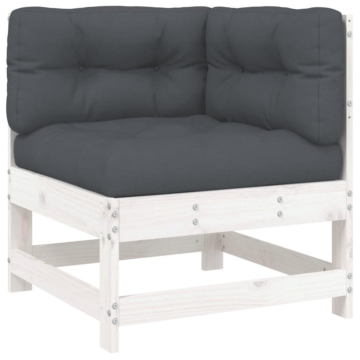 Set mobilier relaxare grădină&perne 6 piese alb lemn masiv pin - WALTI WALTI