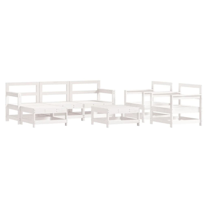 Set mobilier de grădină cu perne, 7 piese, alb, lemn masiv - WALTI WALTI
