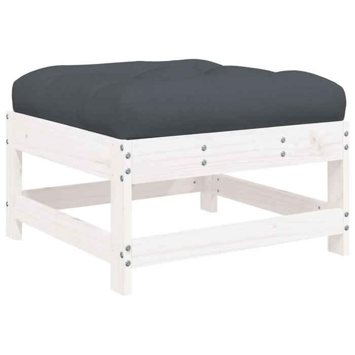Set mobilier de grădină cu perne, 7 piese, alb, lemn masiv - WALTI WALTI