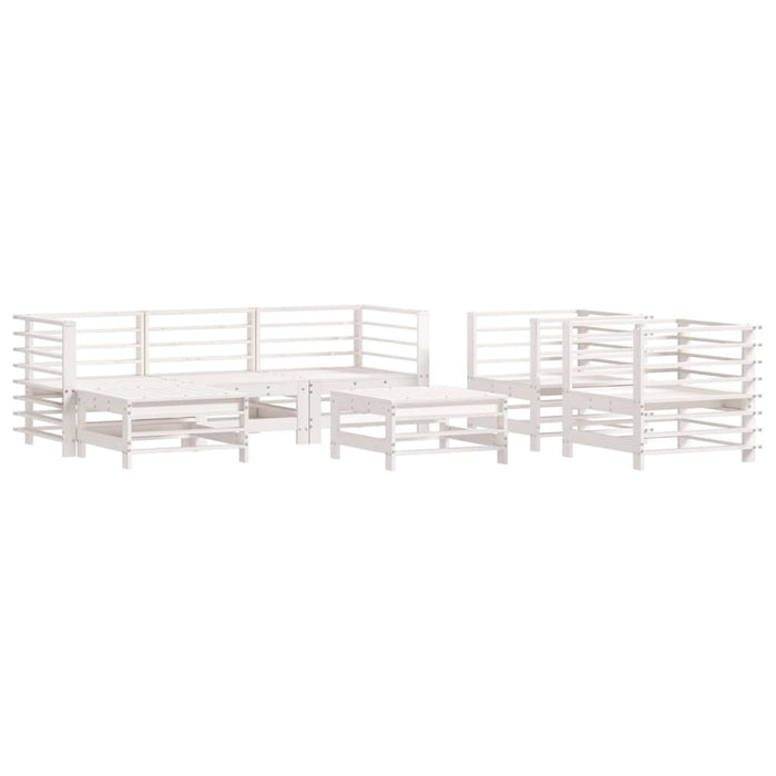 Set mobilier de grădină cu perne, 7 piese, alb, lemn masiv WALTI
