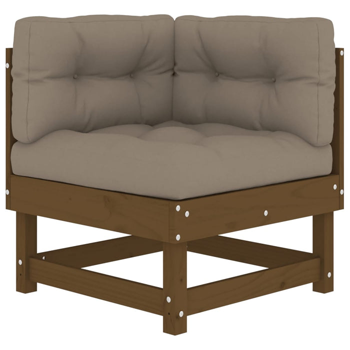 Set mobilier grădină cu perne, 8 piese, maro miere, lemn masiv WALTI